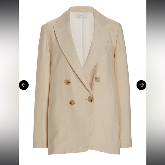 VINCE Drapey Double Breasted Blazer in Cream Size 8 New With Tags - Picture 15 of 16